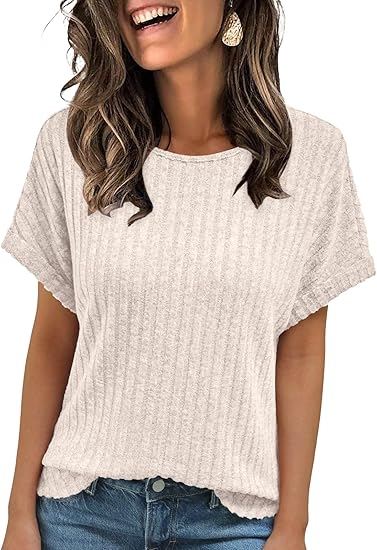 Women Summer Tops 2026 Spring Sweaters Dressy Casual Short Sleeve Shirts Business Blouses